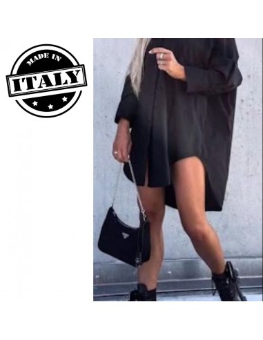 CHEMISE D’ITALIE LONGUE NOIRE Jusqu'à 80% De Réduction