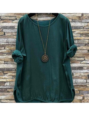 T-SHIRT CICI SATIN AVEC COLLIER VERT Jusqu'à 80% De Réduction