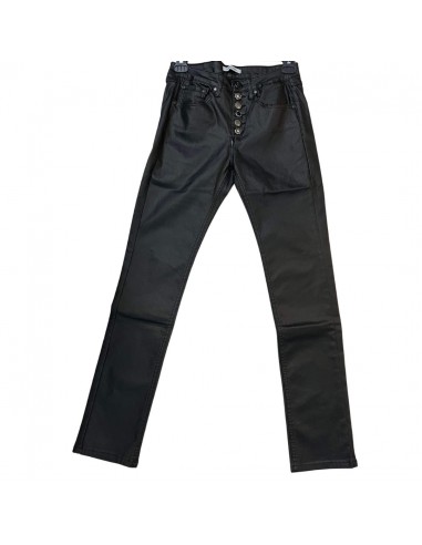 PANTALON CUIR AVEC BOUTONS NOIR prix